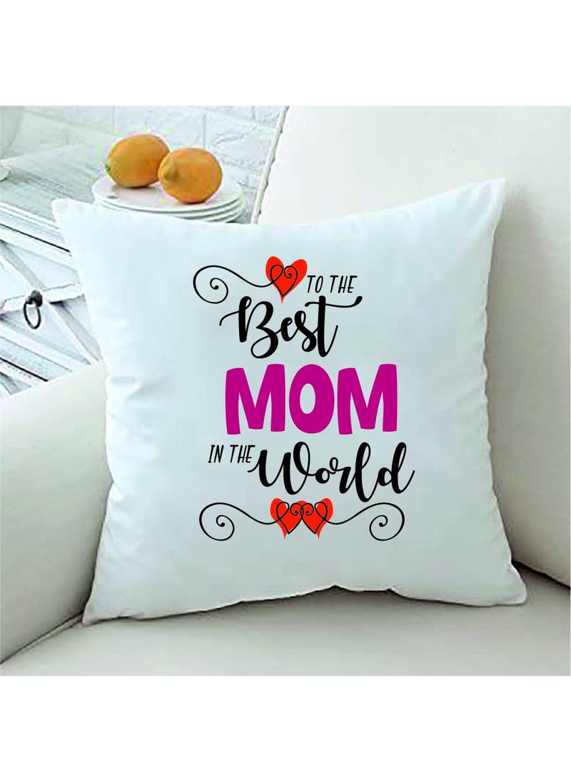 PICRAZEE Best Mom in The World Happy Birthday Gift for Mom 1 Cushion 1212 with Filler 1 Ceramic Mug 1 Keyring Best Mom in The World