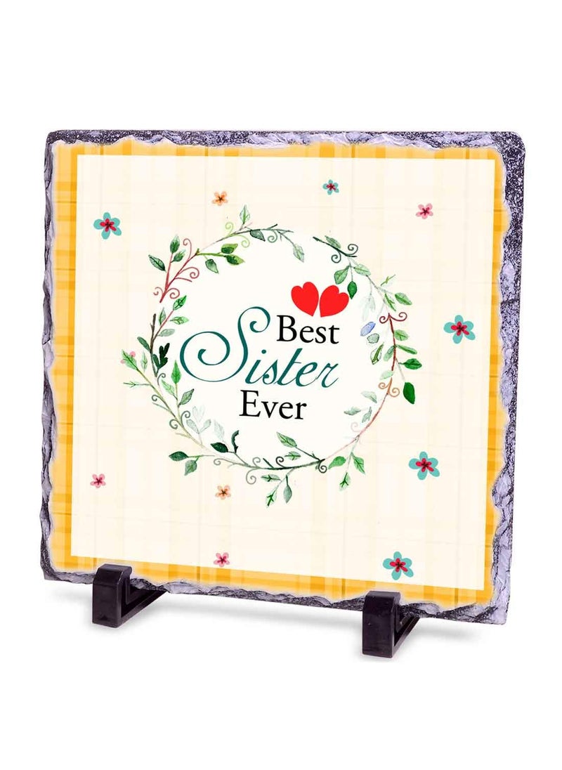 Alwaysgift Best Sister Gift for BirthdayRaksha Bandhan Beautiful Rock Tile Golden Rose 2 Red Roses Gift Hamper