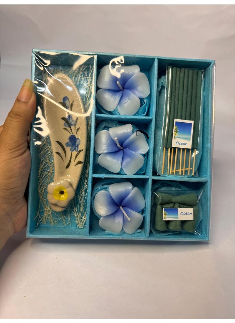 TD Creations Luxury Scented Spa Gift Set Includes Soap Tray Wax Melts Potpourri Sachets Aromatherapy Gift for Relaxation Home Fragrance Multiple Styles Available Ocean Big