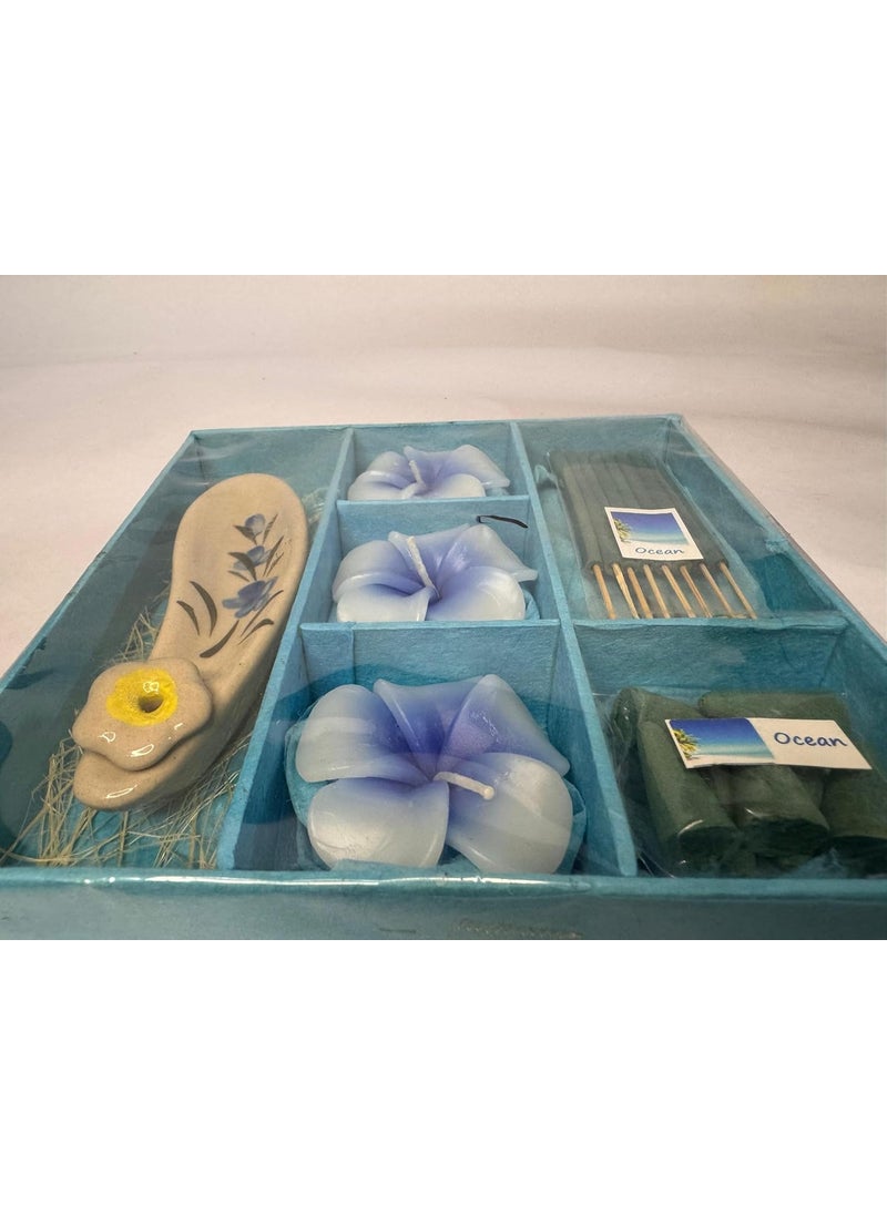 TD Creations Luxury Scented Spa Gift Set Includes Soap Tray Wax Melts Potpourri Sachets Aromatherapy Gift for Relaxation Home Fragrance Multiple Styles Available Ocean Big