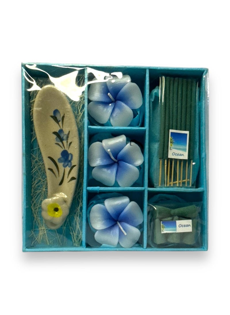 TD Creations Luxury Scented Spa Gift Set Includes Soap Tray Wax Melts Potpourri Sachets Aromatherapy Gift for Relaxation Home Fragrance Multiple Styles Available Ocean Big