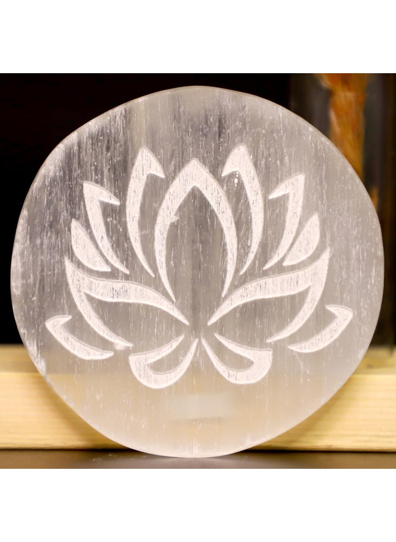 Crystal Divine Selenite Flower Charging Plate for Crystal Charging and Purification