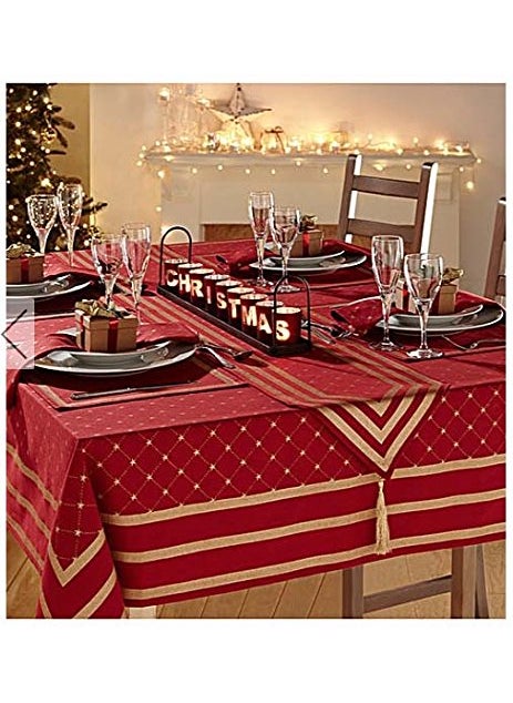 Raghuraj Lifestyle Complete Gift Set Table Cloth Accessories 1 Table Cover 1 Runner 6 pcs Placemats 6 pcs Napkin