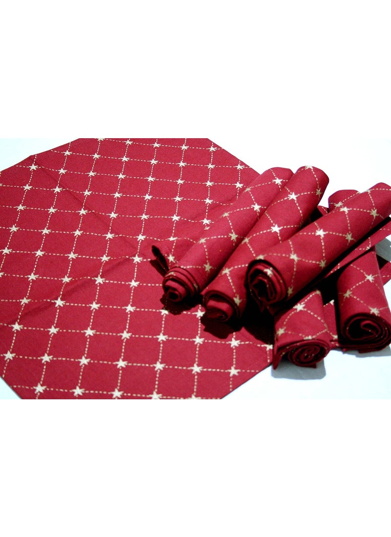 Raghuraj Lifestyle Complete Gift Set Table Cloth Accessories 1 Table Cover 1 Runner 6 pcs Placemats 6 pcs Napkin