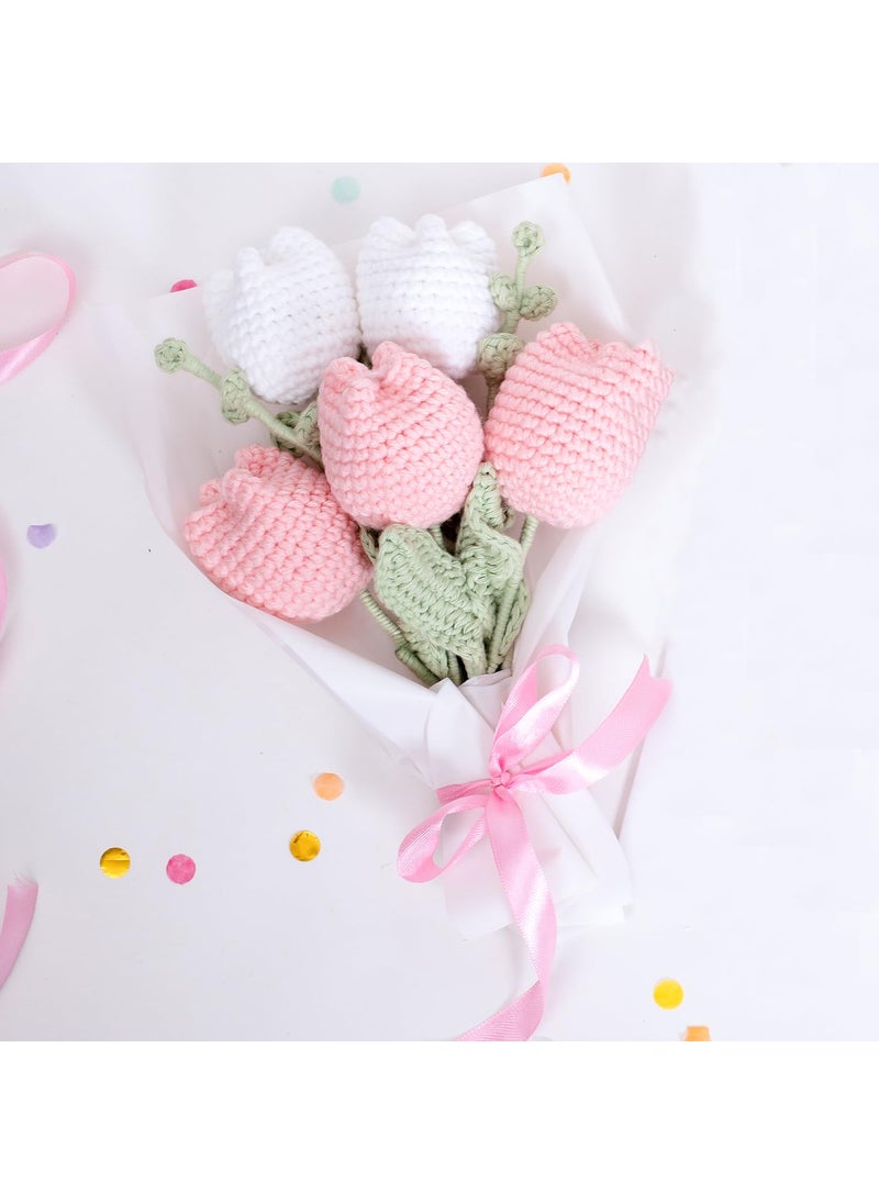 CONFETTI GIFTS Birthday Gift Hamper for Her Pack of 3 Items Crochet Flower BouquetScented Candle Happy Birthday Greeting Card Birthday Gift for Girlfriend Sister Wife Mother and Friends
