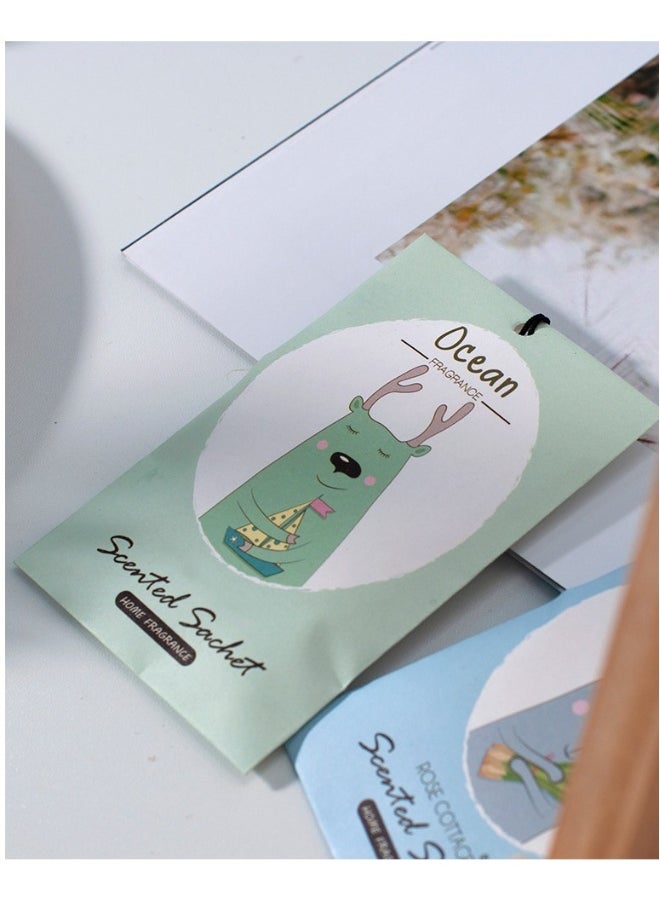 Ocean Sachet 1 Box 12Pcs Cartoon Design Sachet Scent Drawer Freshener Car Fragrance Pendant Lasting Fragrance Deodorizer Freshener for Drawers and Closets Home Car Fragrance Product