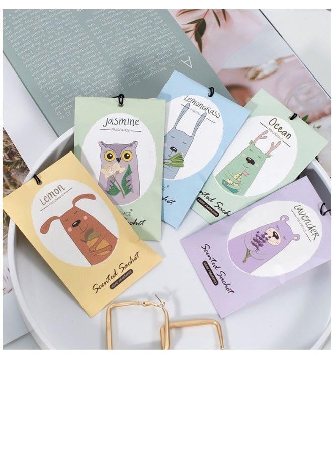 Ocean Sachet 1 Box 12Pcs Cartoon Design Sachet Scent Drawer Freshener Car Fragrance Pendant Lasting Fragrance Deodorizer Freshener for Drawers and Closets Home Car Fragrance Product