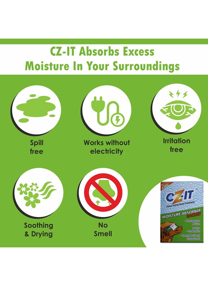 CZIT Moisture Absorber Sachets 100g Pack of 6 GREEN CZ46