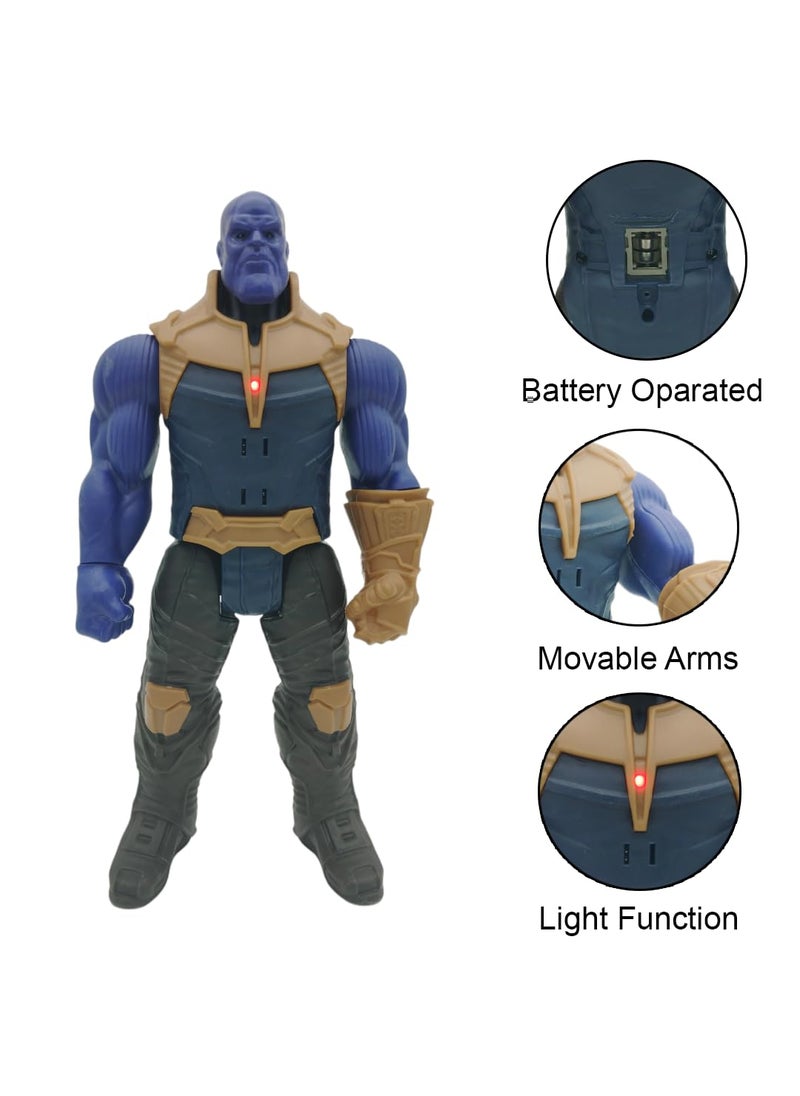 TEMIX Super Hero Showpiece Figurines Home Drawing Room Decor Figure Collectible Figure with Light Sound Function THANOS12IN