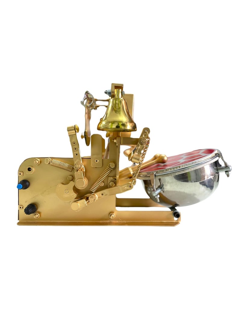 Fully Automatic Electric Arti Machine Nagara With Sankh Sound For Home Temple Copper 2 Pooja Bell Dholak And Sankh Speaker For Pooja Room Atri Machine with DrumBells with Adjustable Arti TempoRhythm