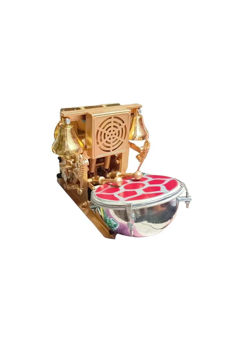 Fully Automatic Electric Arti Machine Nagara With Sankh Sound For Home Temple Copper 2 Pooja Bell Dholak And Sankh Speaker For Pooja Room Atri Machine with DrumBells with Adjustable Arti TempoRhythm