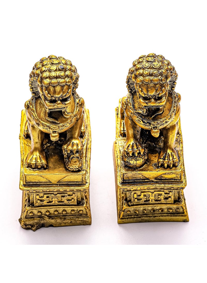 Plus Value Feng Shui Fu Dogs Imperial Guardian Lions Foo Dogs Pair for Home Office Protection