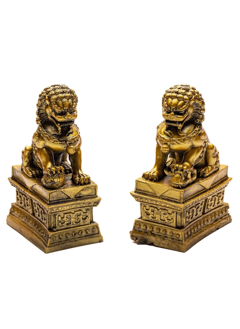 Plus Value Feng Shui Fu Dogs Imperial Guardian Lions Foo Dogs Pair for Home Office Protection