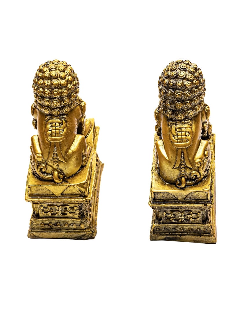 Plus Value Feng Shui Fu Dogs Imperial Guardian Lions Foo Dogs Pair for Home Office Protection