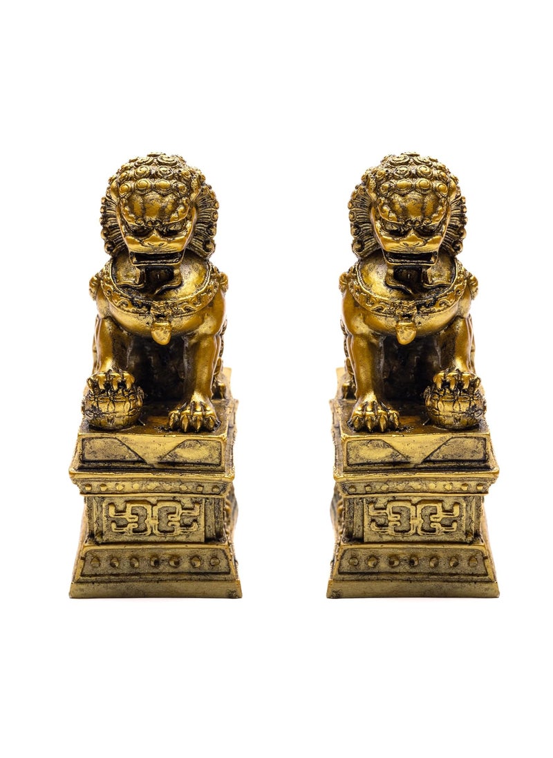 Plus Value Feng Shui Fu Dogs Imperial Guardian Lions Foo Dogs Pair for Home Office Protection