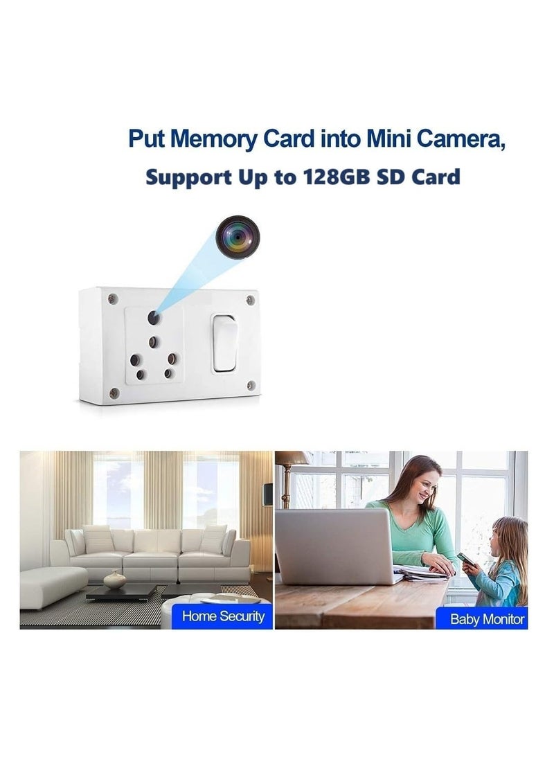 IC Plus Spy Camera 1080P HD Hidden Switch Socket Camera WiFi Wireless Motion Detection AC Power Remote App Control Camera Home Kids Baby Pet Monitoring Camera