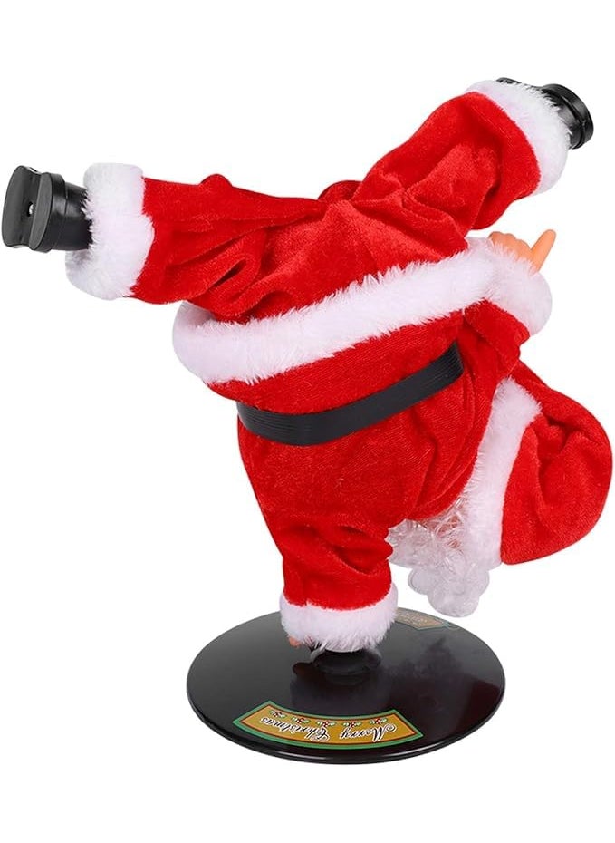 Pepstter Christmas Funny Santa Dancing and Singing Inverted Santa Electric Rotating Santa Claus Doll Holiday Interactive Moving Figure Festive Musical Ornament Xmas Funny Decoration
