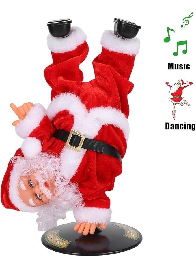 Pepstter Christmas Funny Santa Dancing and Singing Inverted Santa Electric Rotating Santa Claus Doll Holiday Interactive Moving Figure Festive Musical Ornament Xmas Funny Decoration