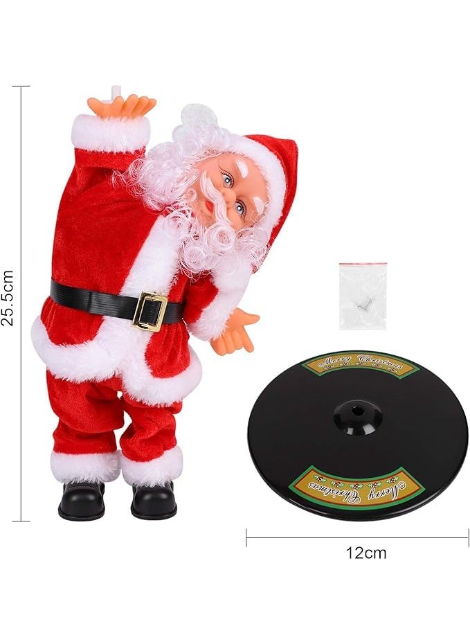 Pepstter Christmas Funny Santa Dancing and Singing Inverted Santa Electric Rotating Santa Claus Doll Holiday Interactive Moving Figure Festive Musical Ornament Xmas Funny Decoration