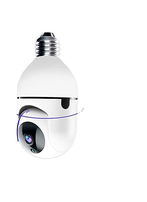 SIOVS Wireless WiFi E27 Bulb Holder Security Camera with Night Vision for HomeOfficeWarehouse