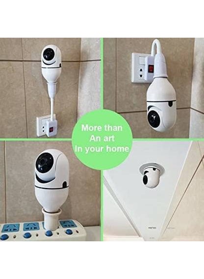 SIOVS Wireless WiFi E27 Bulb Holder Security Camera with Night Vision for HomeOfficeWarehouse