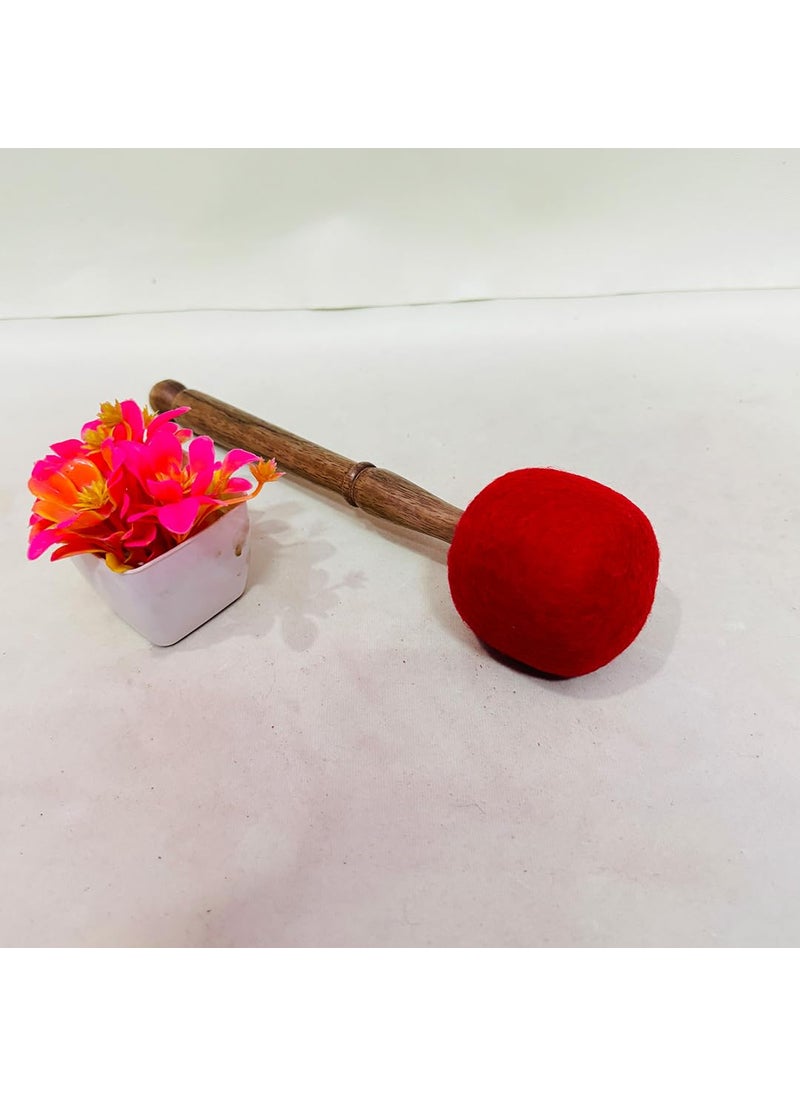 VisualArts Red Wooden Drum Beater for Singing Bowl Smooth Sound Enhancer Smooth Finish Sound Healing Tool MEDIUM