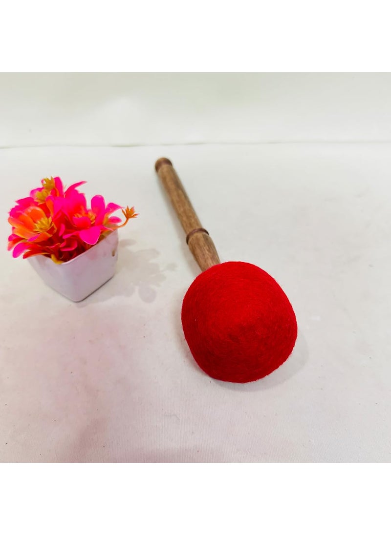 VisualArts Red Wooden Drum Beater for Singing Bowl Smooth Sound Enhancer Smooth Finish Sound Healing Tool MEDIUM