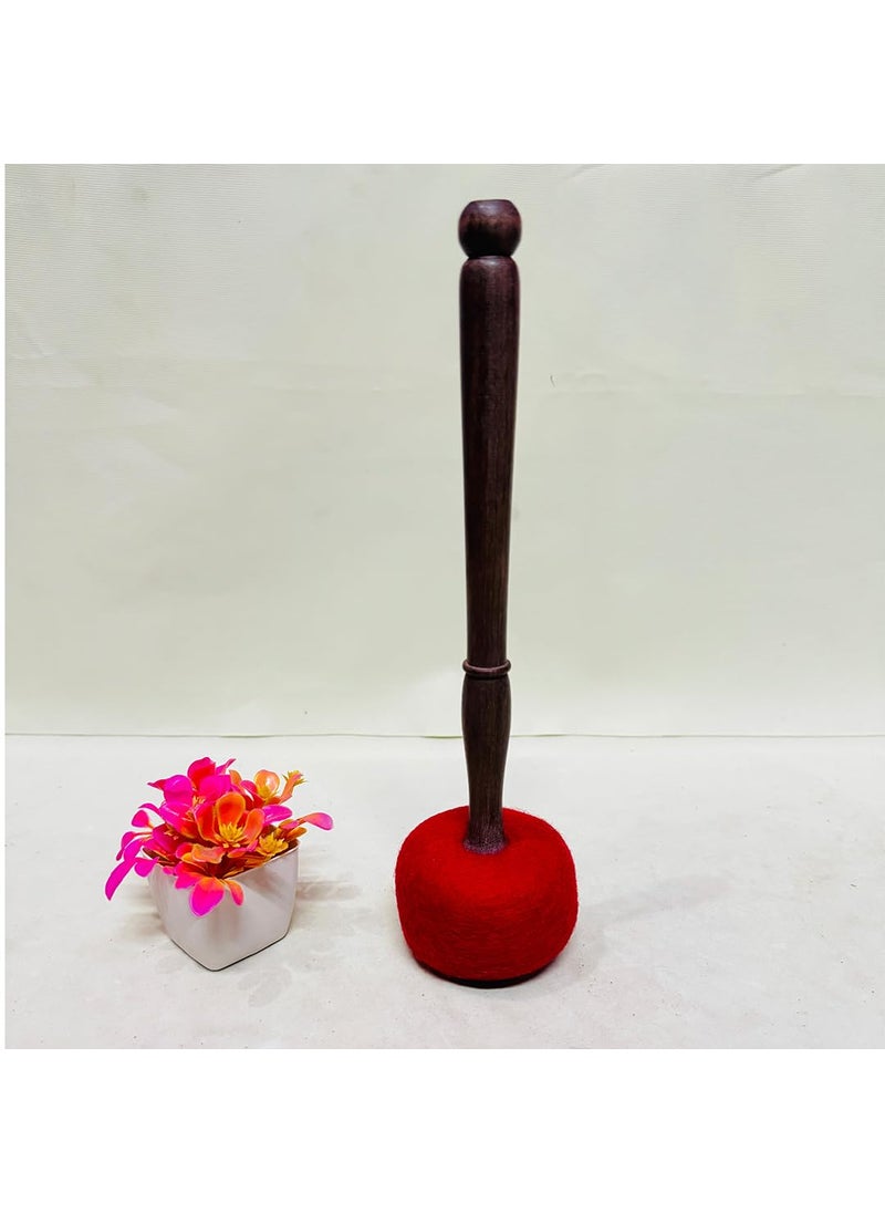 VisualArts Red Wooden Drum Beater for Singing Bowl Smooth Sound Enhancer Smooth Finish Sound Healing Tool MEDIUM