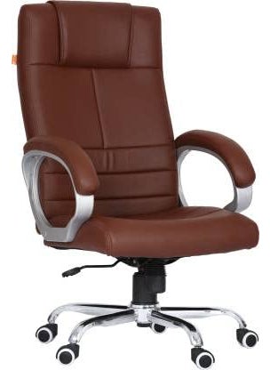 ROAR WOOD High Back Brown Cushioned Leather Executive Boss Director Manager Study Desk Chair Gaming Special Office Revolving 360 Fully Adjustable with Extra Comfort Ergonomic for Work at Home