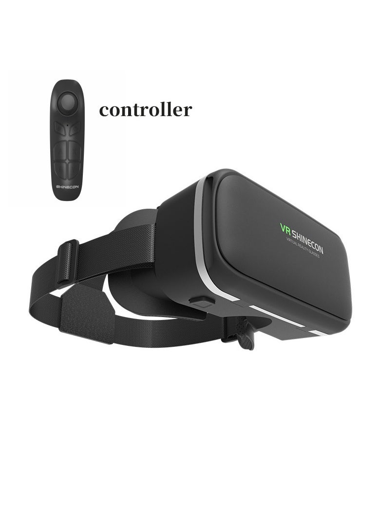 HD Virtual Reality VR Box with Controller/Gamepad, VR Headset for iPhone/Android, 3D VR Glasses for TV, Movies and Video Games