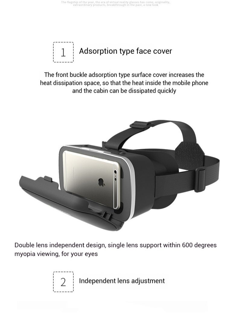 HD Virtual Reality VR Box with Controller/Gamepad, VR Headset for iPhone/Android, 3D VR Glasses for TV, Movies and Video Games