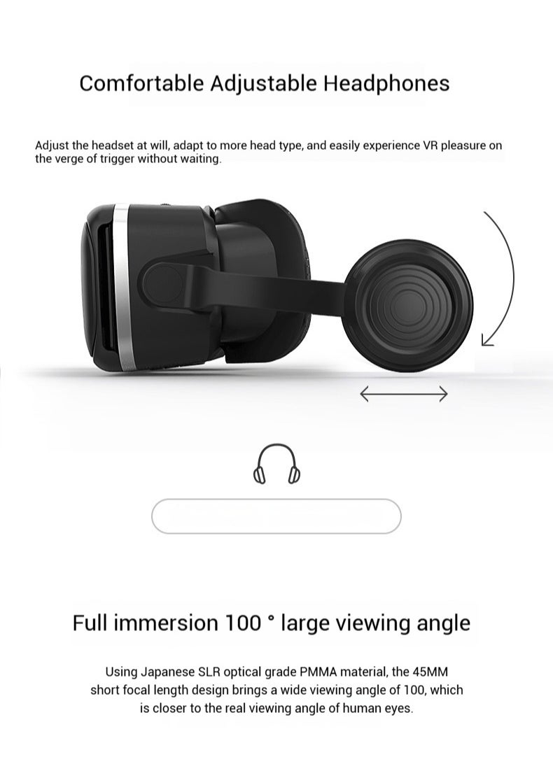 3D VR Box 3D VR Glasses for TV, Movies, And Video Games, VR Headset With Remote Control, Virtual Reality Headset Compatible With IPhone/Android Phones, Compatible With 4.7-6.53 Inches