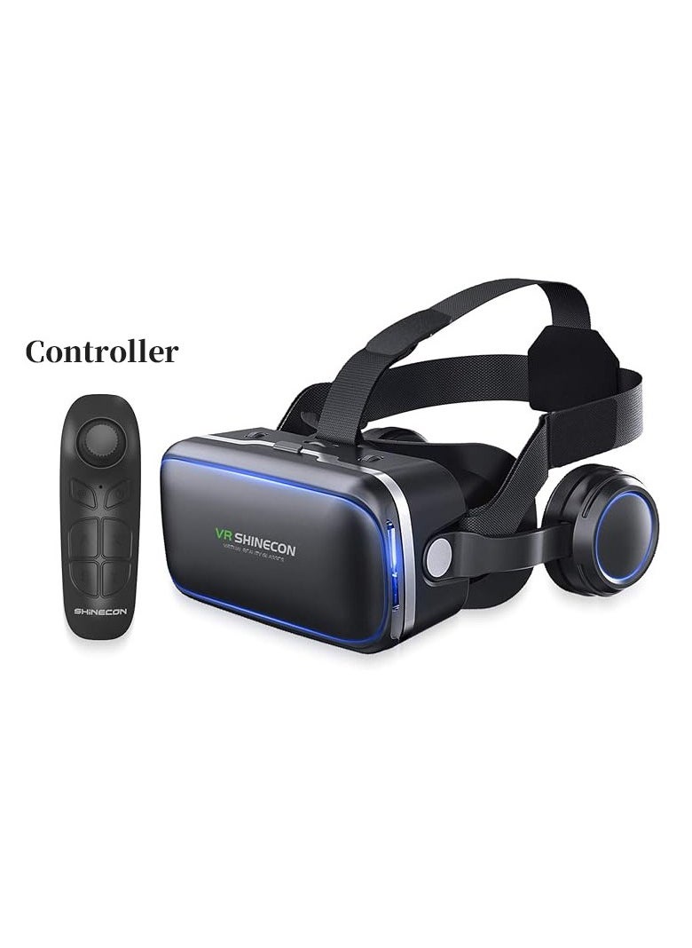 3D VR Box 3D VR Glasses for TV, Movies, And Video Games, VR Headset With Remote Control, Virtual Reality Headset Compatible With IPhone/Android Phones, Compatible With 4.7-6.53 Inches