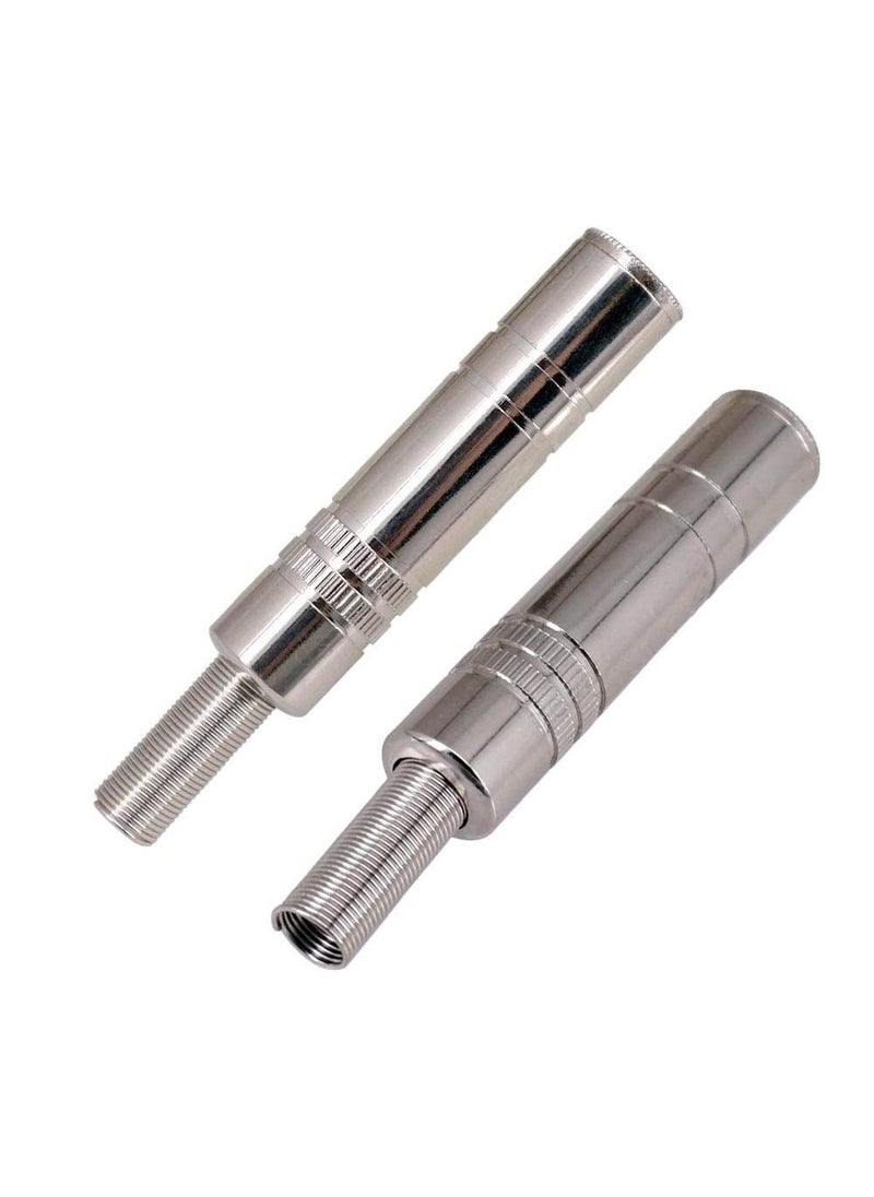 Hits Kabel 4 Pieces 14 Audio 635 mm TRS Female 14 inch Solder Type Straight Connector 635mm Stereo Female Socket Audio Plug Jack Connector Amplifier Microphone Plugs Adaptor