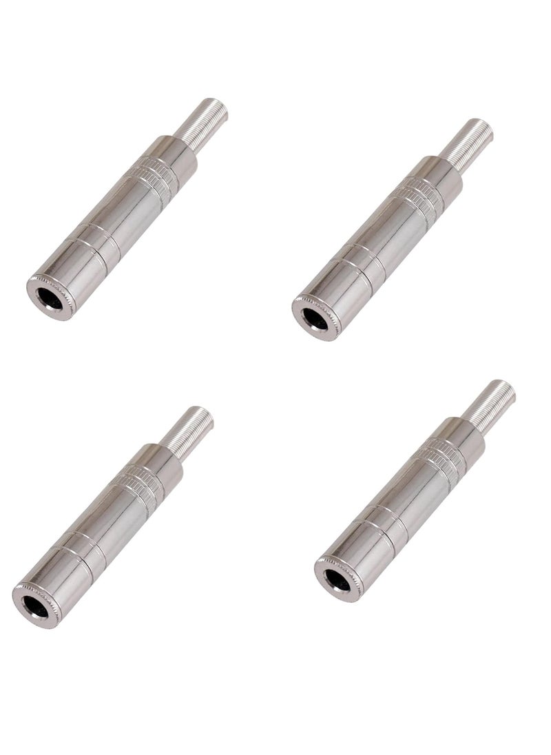 Hits Kabel 4 Pieces 14 Audio 635 mm TRS Female 14 inch Solder Type Straight Connector 635mm Stereo Female Socket Audio Plug Jack Connector Amplifier Microphone Plugs Adaptor