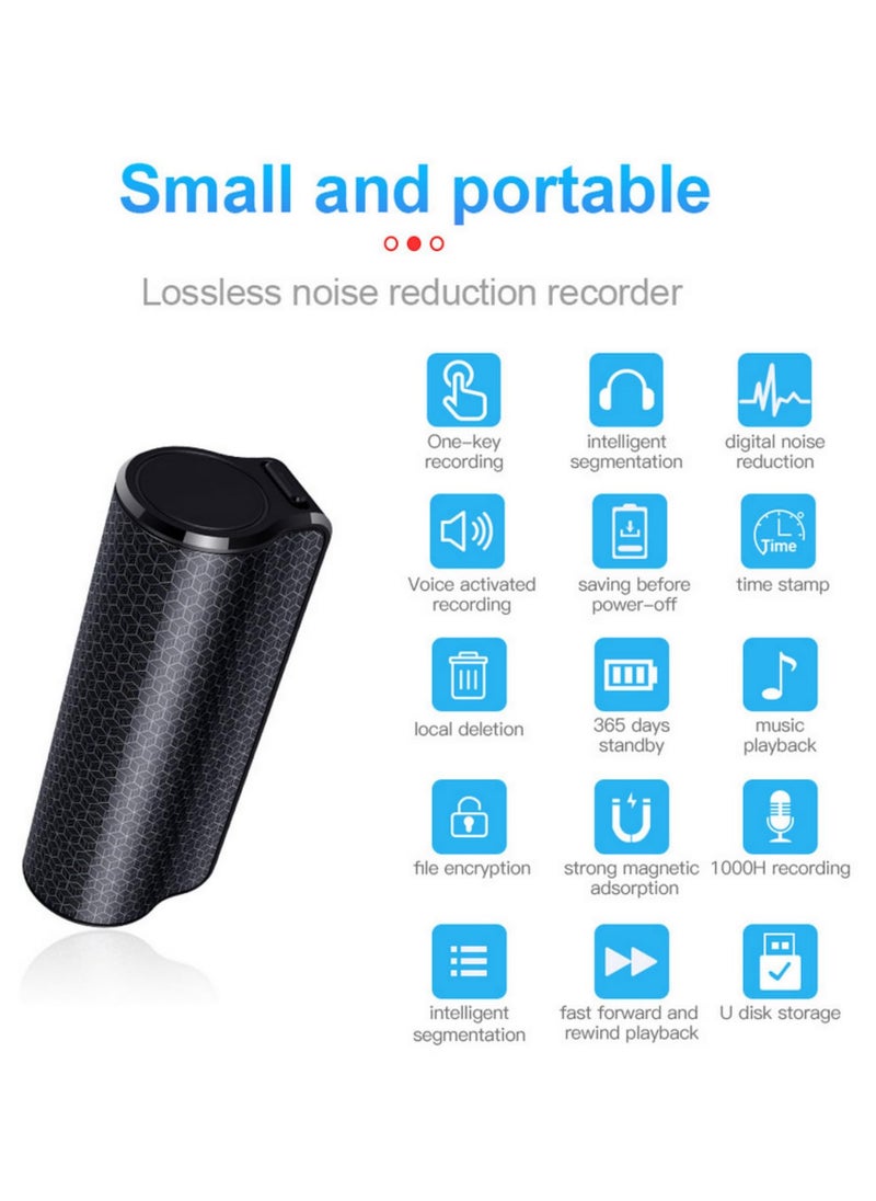 Q70 500 Hour Voice Recorder Magnetic USB Flash Drive Audio Dictaphone MP3 Player Sound Activated Long Battery Life Strong Magnet Time Stamp Noise Reduction 8GB