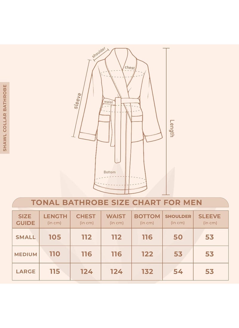 Rangoli 100 Cotton Bathrobe for Men 450 GSM Unisex bath robes with Pockets Lightweight Highly Absorbent Luxurious Full Sleeves Bath GownBath Robe Off White