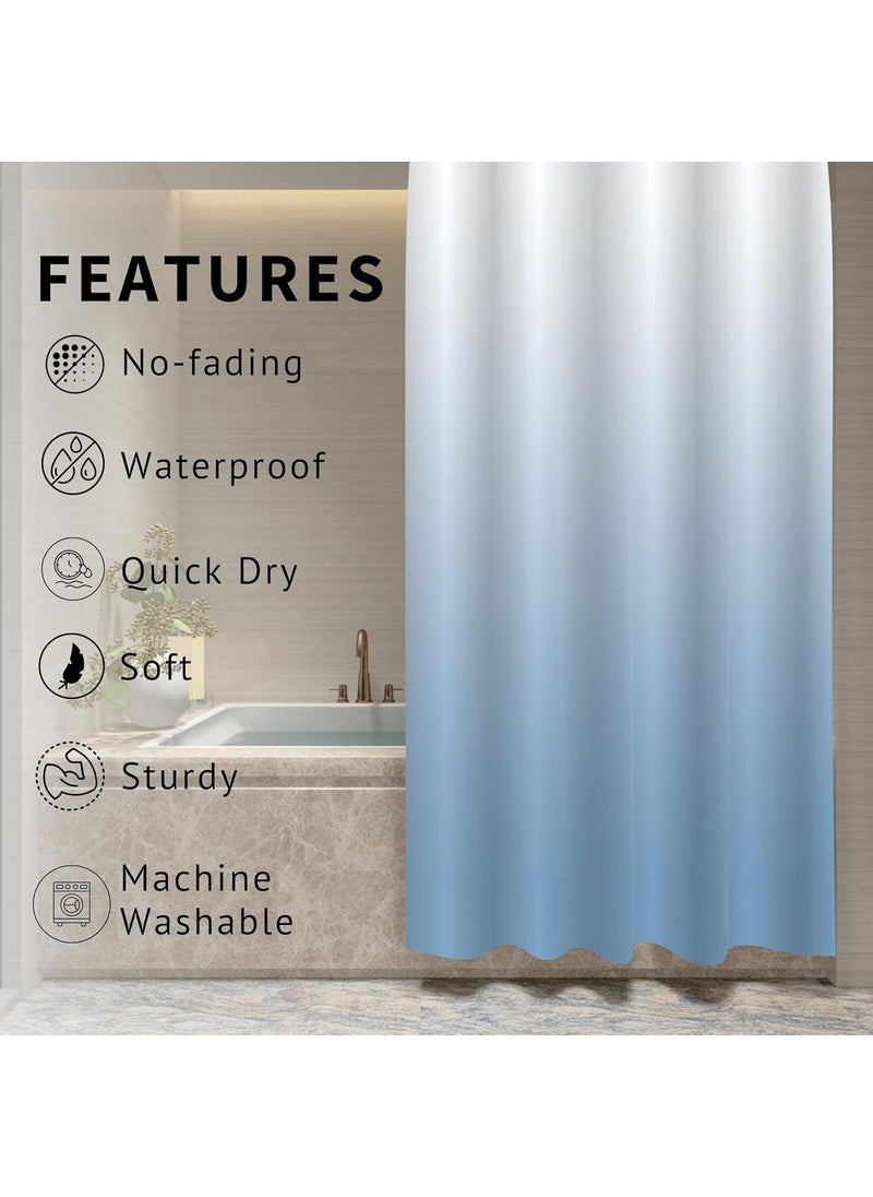 HOMETHREADS Embrace Luxury with Our 6Feet Long Premium Polyester Shower Curtain with 12 Hooks for a Lavish Bathroom Ambiance Stylish Splendid and Perfectly Sized Blue 180x180cm