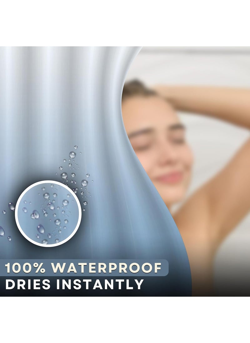 HOMETHREADS Embrace Luxury with Our 6Feet Long Premium Polyester Shower Curtain with 12 Hooks for a Lavish Bathroom Ambiance Stylish Splendid and Perfectly Sized Blue 180x180cm