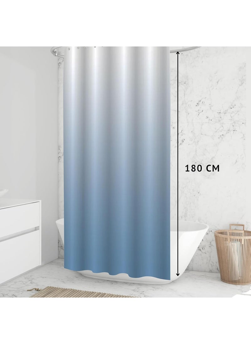 HOMETHREADS Embrace Luxury with Our 6Feet Long Premium Polyester Shower Curtain with 12 Hooks for a Lavish Bathroom Ambiance Stylish Splendid and Perfectly Sized Blue 180x180cm