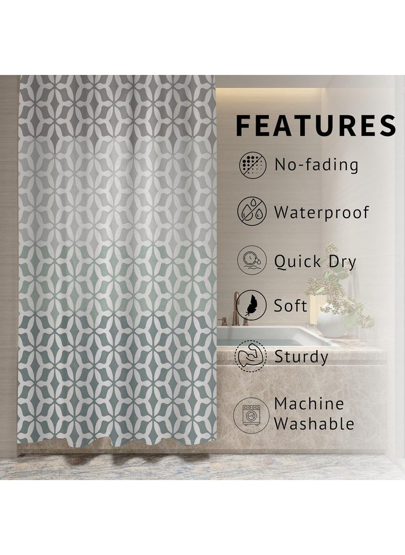HOMETHREADS Embrace Luxury with Our 65Feet Long Premium Polyester Shower Curtain with 12 Hooks for a Lavish Bathroom Ambiance Stylish Splendid and Perfectly Sized 180x200cm Four_Shade