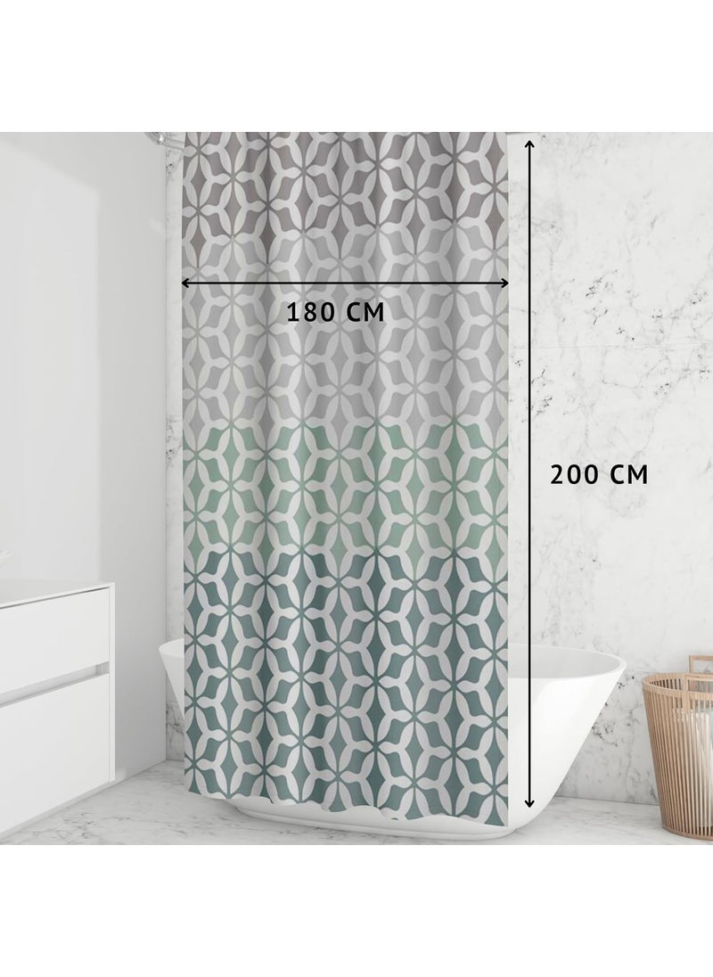 HOMETHREADS Embrace Luxury with Our 65Feet Long Premium Polyester Shower Curtain with 12 Hooks for a Lavish Bathroom Ambiance Stylish Splendid and Perfectly Sized 180x200cm Four_Shade