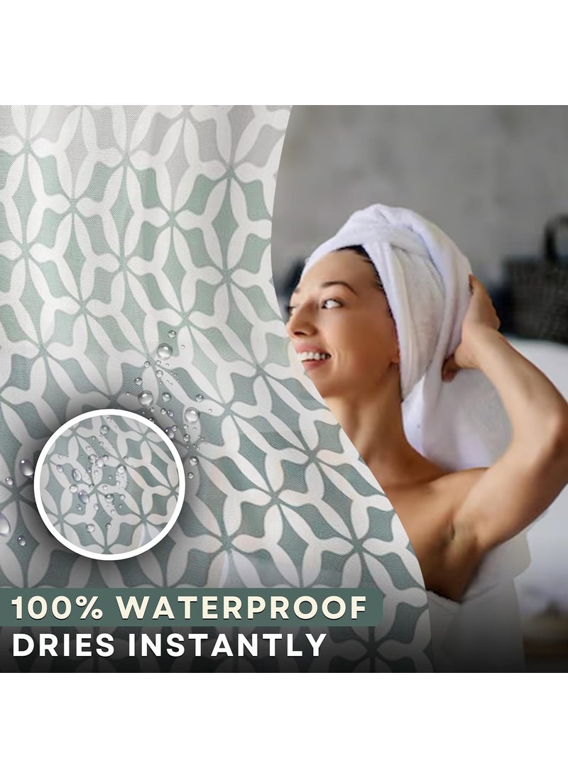 HOMETHREADS Embrace Luxury with Our 65Feet Long Premium Polyester Shower Curtain with 12 Hooks for a Lavish Bathroom Ambiance Stylish Splendid and Perfectly Sized 180x200cm Four_Shade