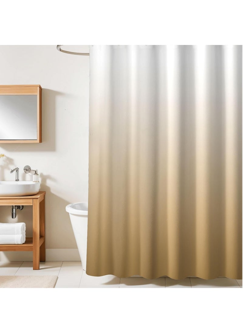 HOMETHREADS Embrace Luxury with Our 6Feet Long Premium Polyester Shower Curtain with 12 Hooks for a Lavish Bathroom Ambiance Stylish Splendid and Perfectly Sized Gold 180x180cm