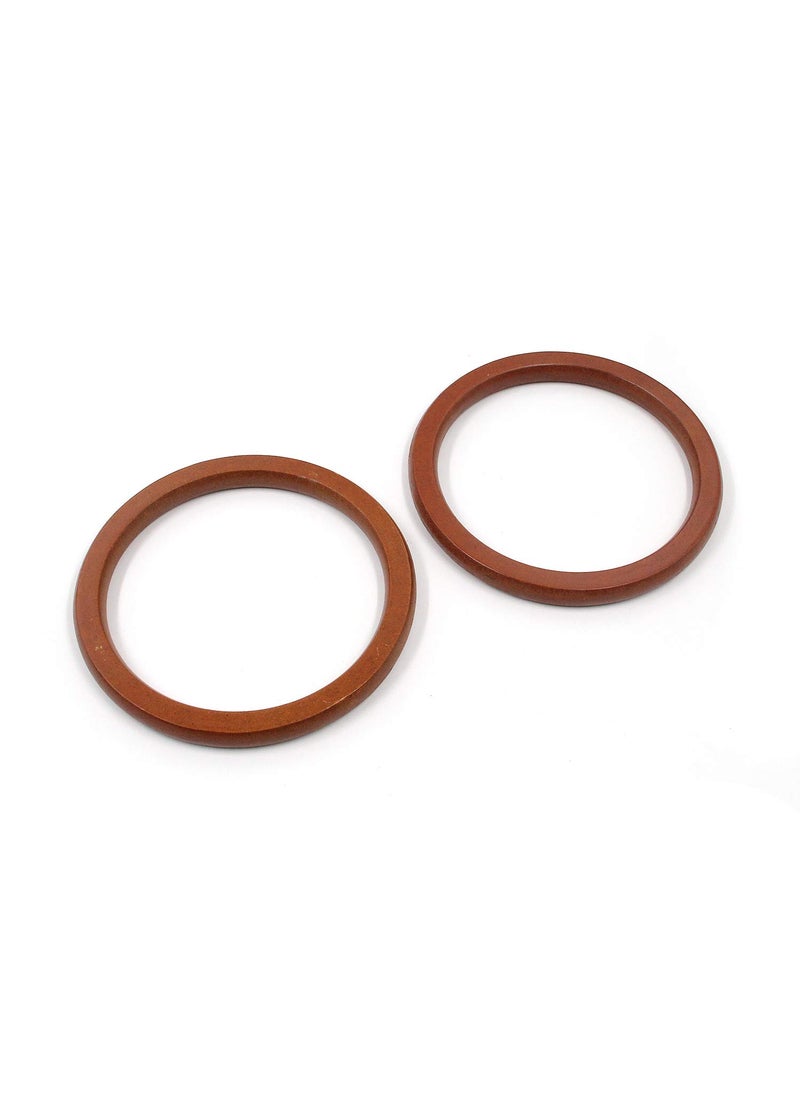 Geesatis Decorative Handle 4 pcs Wooden Round Shaped Handles for Handmade Bag Handbags Purse Handles Replacement Tool Light Brown DIY Handmade Accessory Outside Diameter 55 inch