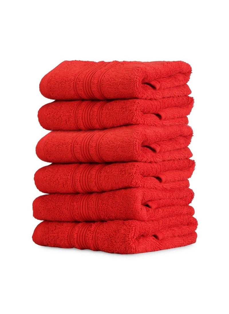 Talwar Home Dcor Red Super Soft and Fluffy Hand Towel Size 16 x 24 Pack of 6 450 GSM