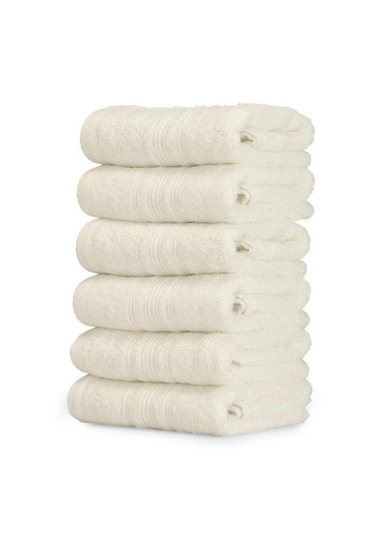 Talwar Home Dcor White Super Soft and Fluffy Hand Towel Size 16 x 24 Pack of 6 450 GSM