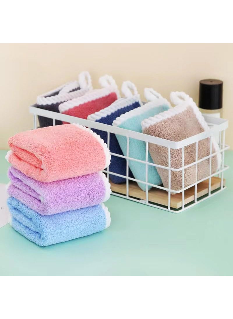 CLUZE Microfiber Hand Towels for Bathroom Kitchen Wash Basin Hanging Loop Towel Soft Absorbent Face Towels 30X30 CM Pack of 12