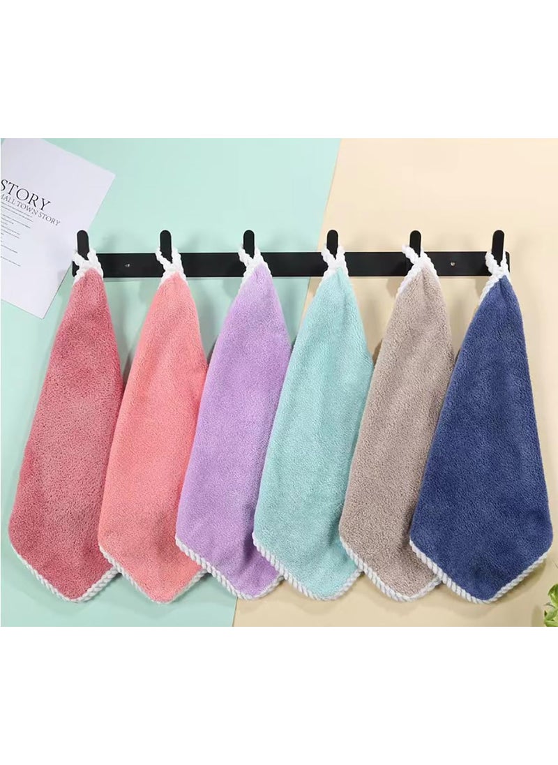 CLUZE Microfiber Hand Towels for Bathroom Kitchen Wash Basin Hanging Loop Towel Soft Absorbent Face Towels 30X30 CM Pack of 12