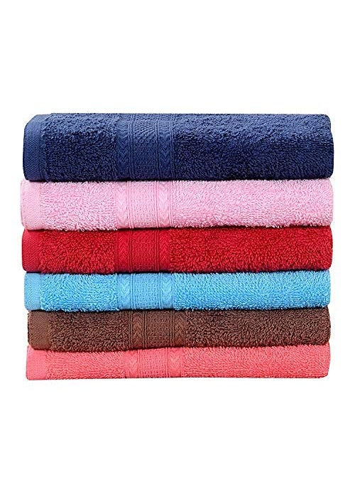 Akin Towel Royal Multicolor Cotton Hand Towel Set 500 GSM Set of 6 100 Cotton Premium Hand Towels High Absorbent Luxurious Towels for Hotels Home 40 x 60 cm Multicolor
